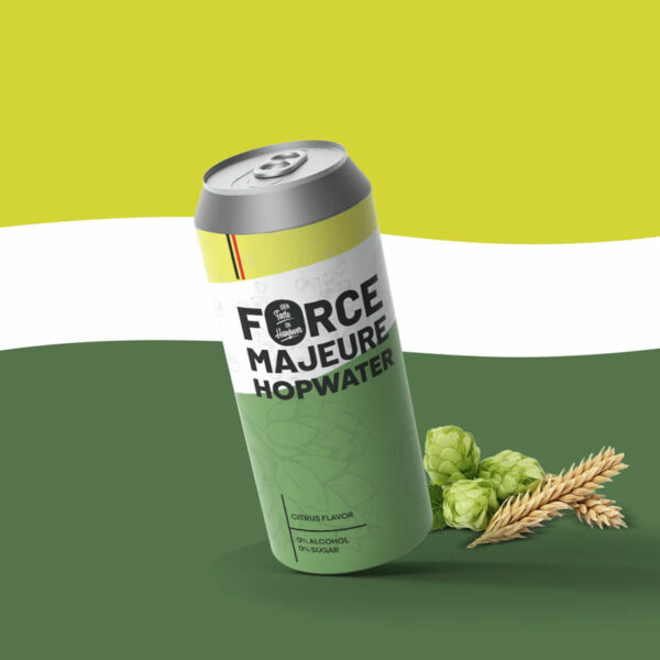 Alkoholfritt Humlevatten, Force Majeure med illustration